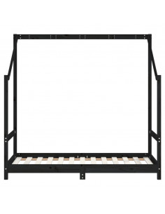 Giroletto per Bambini Nero 2x(80x160) cm Legno Massello di Pino