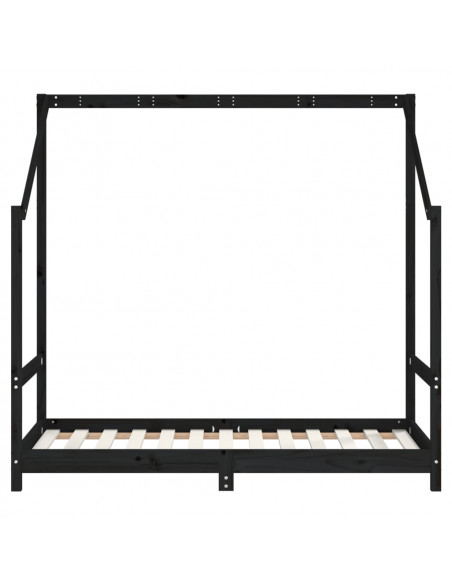 Giroletto per Bambini Nero 2x(80x160) cm Legno Massello di Pino