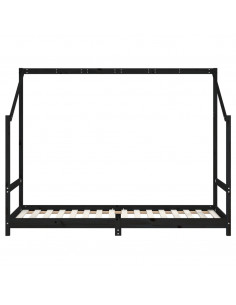 Giroletto per Bambini Nero 2x(80x200) cm Legno Massello di Pino