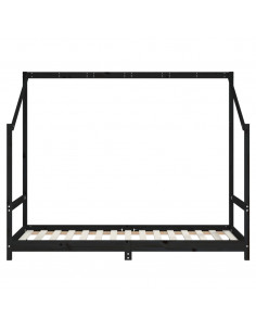 Giroletto per Bambini Nero 2x(90x190) cm Legno Massello di Pino