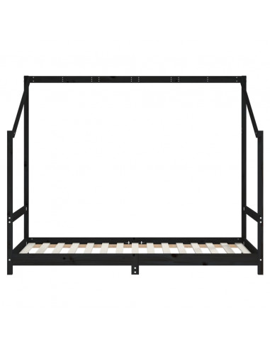Giroletto per Bambini Nero 2x(90x190) cm Legno Massello di Pino