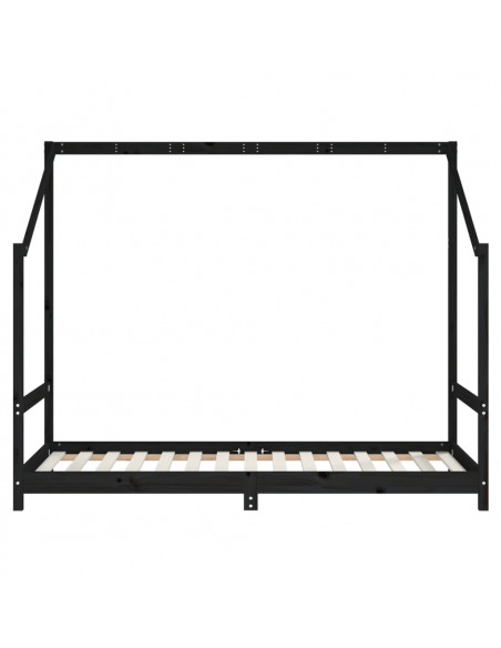 Giroletto per Bambini Nero 2x(90x190) cm Legno Massello di Pino