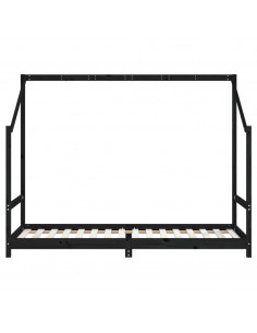 Giroletto per Bambini Nero 2x(90x200) cm Legno Massello di Pino