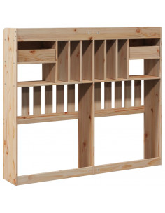 Testiera con Ripiani 135 cm in Legno Massello di Pino