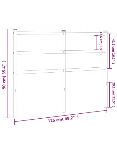 Testiera in Metallo Bianco 120 cm