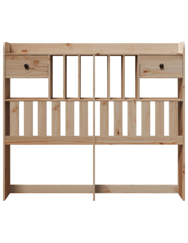 Testiera con Ripiani 135 cm in Legno Massello di Pino