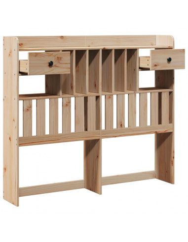 Testiera con Ripiani 135 cm in Legno Massello di Pino