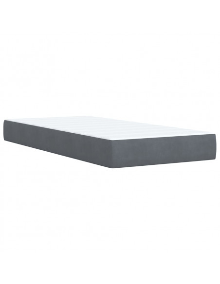 Giroletto a Molle con Materasso Grigio Scuro 100x200 cm Velluto