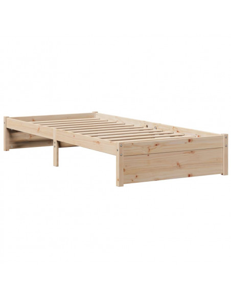 Giroletto con Testiera 100x200 cm Legno Massello di Pino