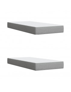 Giroletto a Molle con Materasso Grigio Chiaro 200x200cm Tessuto