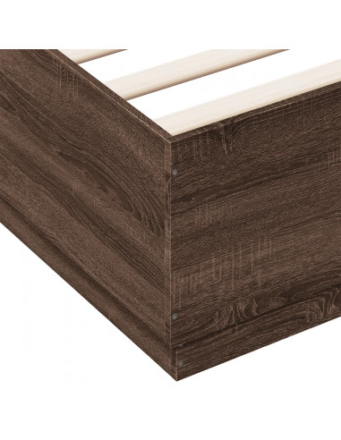 Giroletto Luci LED Rovere Marrone 140x200 cm Legno Multistrato