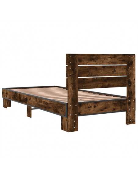 Giroletto Rovere Fumo 90x200 cm in Legno Multistrato e Metallo