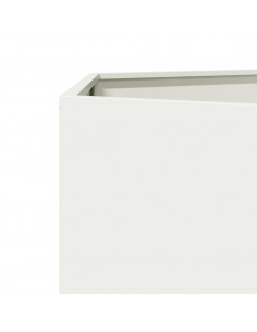 Fioriere da Giardino 2 pz Bianche Esagono 46x40x45cm in Acciaio