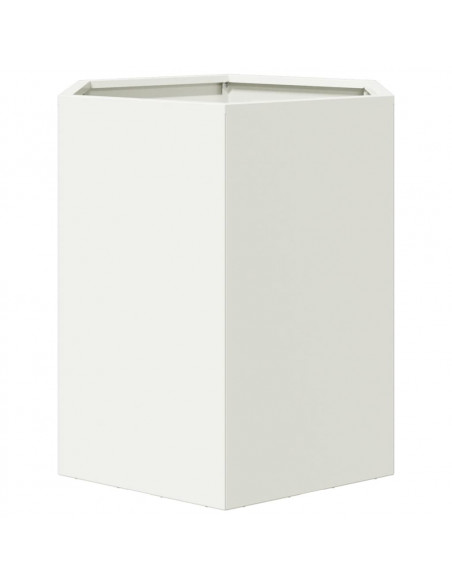 Fioriere da Giardino 2 pz Bianche Esagono 46x40x45cm in Acciaio