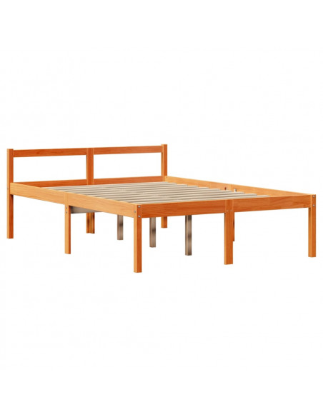 Giroletto con Testiera Marrone Cera 120x200 cm Massello Pino