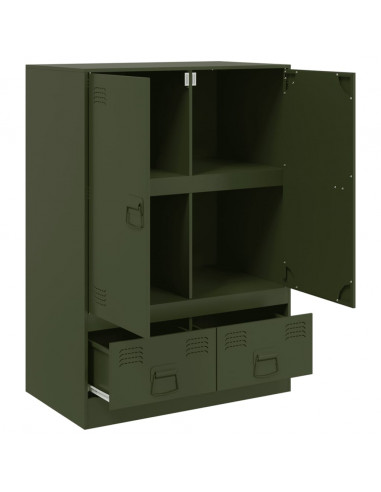 Credenza Verde Oliva 67x39x95 cm in Acciaio