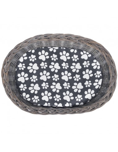 Albero Gatti 2 Livelli in Salice Casetta/Cuccia/Tiragraffi con Cuscino