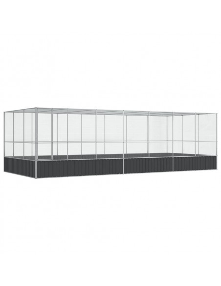 Voliera con Estensione Argento 725x307x212 cm in Acciaio