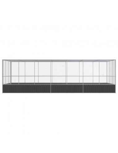 Voliera con Estensione Argento 725x307x212 cm in Acciaio