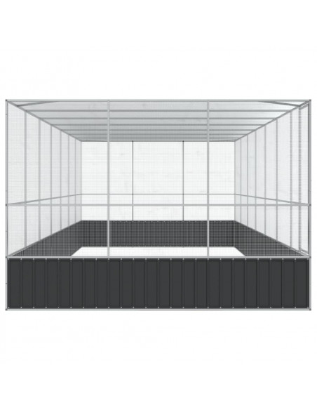 Voliera con Estensione Argento 725x307x212 cm in Acciaio