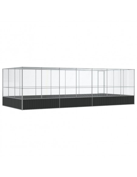 Voliera con Estensione Argento 725x307x212 cm in Acciaio