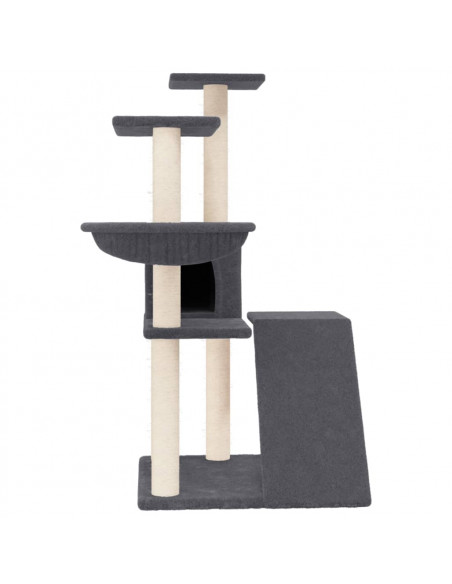 Albero per Gatti con Tiragraffi in Sisal Grigio Scuro 94 cm