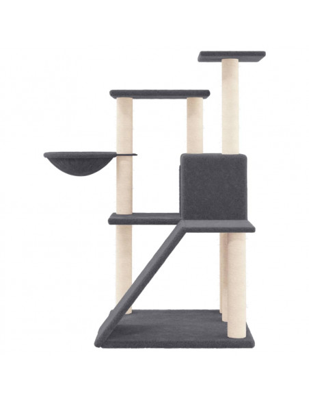 Albero per Gatti con Tiragraffi in Sisal Grigio Scuro 94 cm
