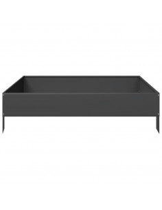 Fioriera Rialzata da Giardino Nera 100x100x26 cm in Acciaio