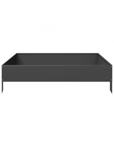 Fioriera Rialzata da Giardino Nera 100x100x26 cm in Acciaio