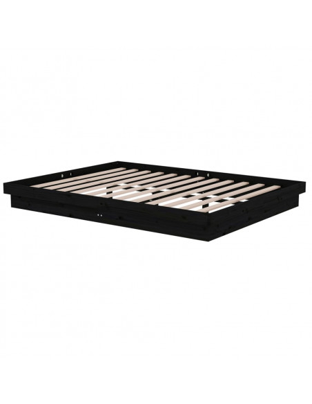 Giroletto Nero in Legno Massello 150x200 cm King Size