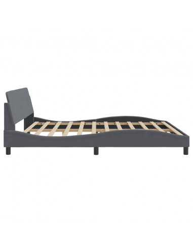 Giroletto con Testiera Grigio Scuro 200x200 cm in Velluto