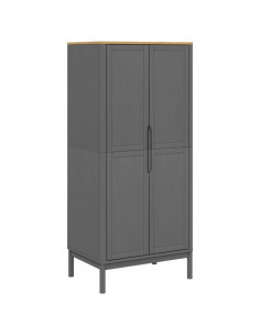 Armadio FLORO 77x53x171 cm in Legno Massello di Pino Grigio 2
