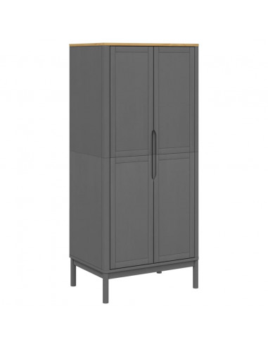 Armadio FLORO 77x53x171 cm in Legno Massello di Pino Grigio
