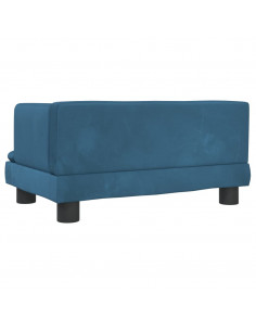 Divano per Bambini Blu 60x40x30 cm in Velluto