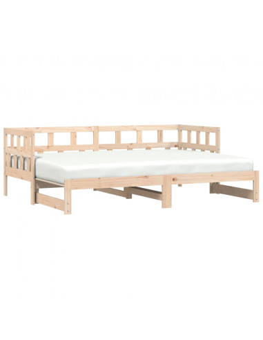 Divano Letto con Letto Estraibile 80x200cm Legno Massello Pino