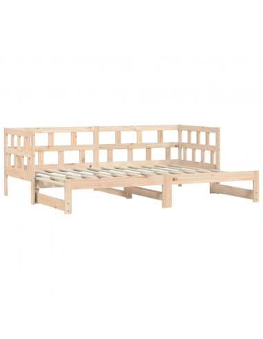 Divano Letto con Letto Estraibile 80x200cm Legno Massello Pino