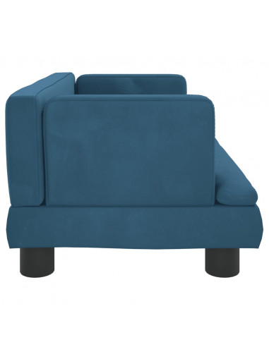 Divano per Bambini Blu 60x40x30 cm in Velluto