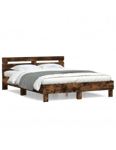 Giroletto con Testiera Rovere Fumo 140x200 cm Legno Multistrato 2