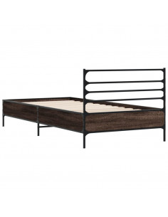 Giroletto Rovere Marrone 90x200 cm Legno Multistrato e Metallo