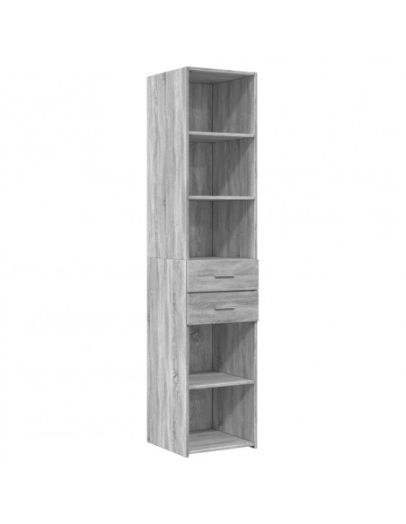 Credenza Grigio Sonoma 40x42,5x185 cm in Legno Multistrato