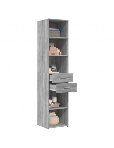 Credenza Grigio Sonoma 40x42,5x185 cm in Legno Multistrato