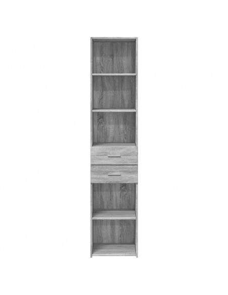 Credenza Grigio Sonoma 40x42,5x185 cm in Legno Multistrato