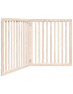 Cancello per Cani Pieghevole 2 Pannelli 160 cm Legno di Pioppo 2