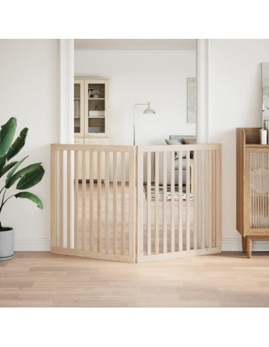 Cancello per Cani Pieghevole 2 Pannelli 160 cm Legno di Pioppo