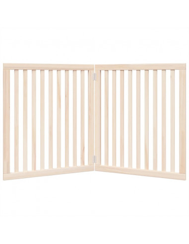 Cancello per Cani Pieghevole 2 Pannelli 160 cm Legno di Pioppo