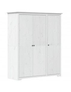 Armadio BODO 146x53,5x173 cm in Legno Massello di Pino Bianco 2