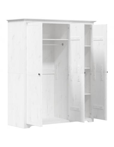Armadio BODO 146x53,5x173 cm in Legno Massello di Pino Bianco