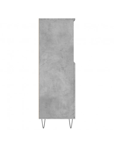 Credenza Grigio Cemento 60x36x110 cm in Legno Multistrato