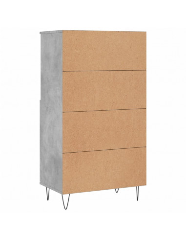 Credenza Grigio Cemento 60x36x110 cm in Legno Multistrato
