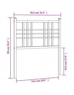 Testiera in Metallo Bianco 75 cm